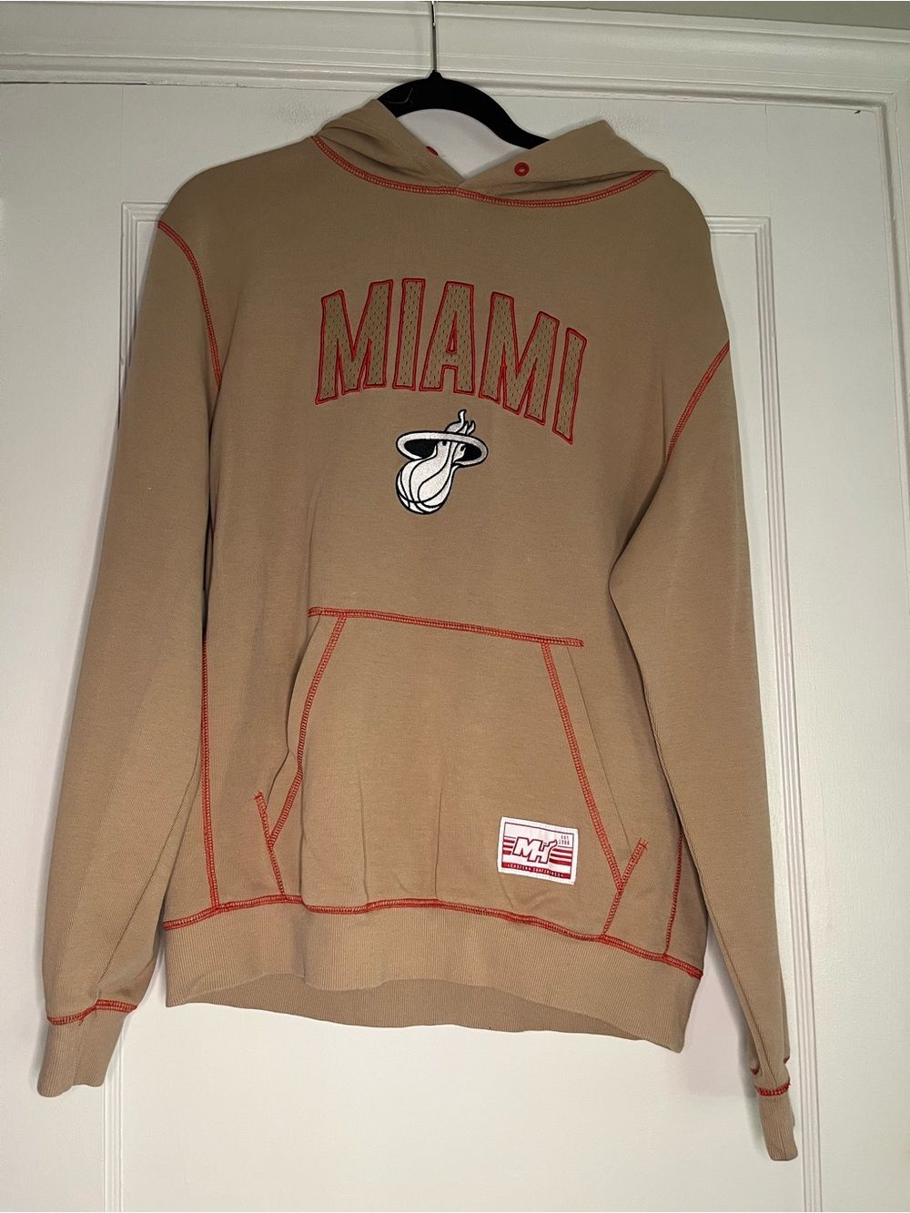 NBA Miami Heat New Era Hoodie Tan and Red Men's Medium